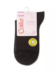 Женские однотонные носки из пряжи с вискозой и кашемиром comfort 000 шоколадный, , 38-39 (25), CONTE ELEGANT, - 3