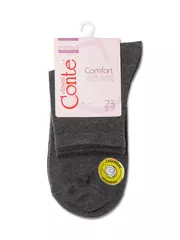 Женские однотонные носки из пряжи с вискозой и кашемиром comfort 000 темно-серый, , 38-39 (25), CONTE ELEGANT, - 3