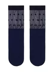 Удлиненные женские носки с прозрачным верхом в горошек fantasy marino, , 36-39 (23-25), CONTE ELEGANT, - 2