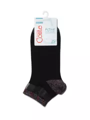 Короткие женские носки active с люрексом conte 207 черный, , 36-37 (23), CONTE ELEGANT, - 3