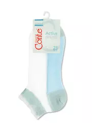 Короткие женские прозрачные носки active с люрексом 229 светло-голубой, , 36-37 (23), CONTE ELEGANT, - 3