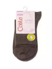 Женские однотонные носки из пряжи с вискозой и кашемиром comfort 000 какао, , 36-37 (23), CONTE ELEGANT, - 3