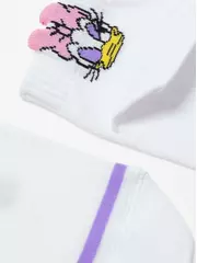 Короткие женские хлопковые носки с рисунками ©disney и пикотом-«язычком» 362 белый, , 36-39 (23-25), , - 5