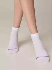 Короткие женские хлопковые носки с рисунками ©disney и пикотом-«язычком» 362 белый, , 36-39 (23-25), , - 3