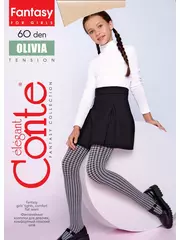 Плотные детские эластичные колготки olivia grafit, , 104-110, CONTE ELEGANT, - 2