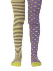 Колготки детские tip-top (весёлые ножки) 355 фиолетовый-темно-салатовый, , 62-74 (12), CONTE-KIDS, - 1