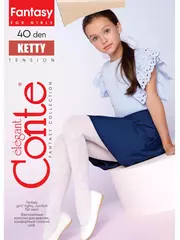 Колготки детские с ажурным цветочным рисунком ketty natural, , 104-110, CONTE ELEGANT, - 2