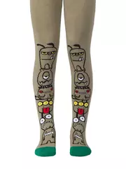 Колготки детские sof-tiki (махровые внутри) с рисунками 529 горчичный, , 62-74 (12), CONTE-KIDS, - 1