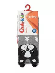 Хлопковые гольфы tip-top с забавными мордашками 042 серый, , 16, CONTE-KIDS, - 2