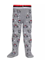 Новогодние детские колготки «xmas panda» conte-kids 554 серый, , 62-74 (12), CONTE-KIDS, - 2