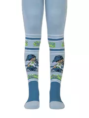 Детские колготки sof-tiki (махровые внутри) с рисунками 391 голубой, , 62-74 (12), CONTE-KIDS, - 1