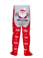Детские новогодние колготки с помпоном «santa claus» conte-kids 556 красный, , 104-110 (16), CONTE-KIDS, - 2