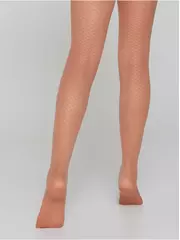 Эластичные детские колготки с ажурным рисунком emily natural, , 116-122, CONTE ELEGANT, - 3