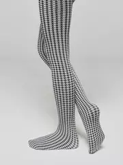 Плотные детские эластичные колготки olivia grey-bianco, , 116-122, CONTE ELEGANT, - 4