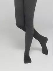 Плотные детские меланжевые колготки из микрофибры melange grafit, , 116-122, CONTE ELEGANT, - 2