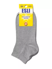 Носки детские короткие (однотонные) esli 000 серый, , 22, ESLI, - 2