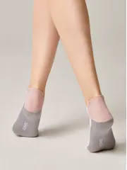 Ультракороткие женские хлопковые носки active с «язычком» 393 белый-серый, , 39-41 (25-27), CONTE ELEGANT, - 3