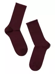 Меланжевые женские носки conte comfort 000 (без резинки) темно-бордовый, , 36-37 (23), CONTE ELEGANT, - 2