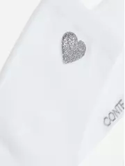 Носки женские из хлопка с сияющим рисунком "heart" 427 белый, , 39-41 (25-27), CONTE ELEGANT, - 5