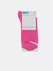 Удлиненные женские носки из хлопка в рубчик с надписью «извини» 436 розовый, , 36-37 (23), CONTE ELEGANT, - 6