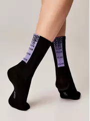 Носки женские (удлиненные) active 433 черный-сиреневый, , 36-37 (23), CONTE ELEGANT, - 1