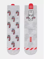 Мужские новогодние носки diwari new year 907 светло-серый, , 42-45 (27-29), DIWARI, - 1