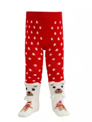 Колготки детские new year 622 красный, , 104-110 (16), CONTE-KIDS, - 2