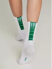 Носки женские (удлиненные) active 433 белый-зеленый, , 38-39 (25), CONTE ELEGANT, - 1