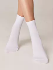 Носки женские из хлопка с сияющим рисунком "heart" 427 белый, , 39-41 (25-27), CONTE ELEGANT, - 4