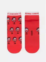 Женские короткие новогодние носки с люрексом new year 428 красный, , 36-39 (23-25), CONTE ELEGANT, - 5