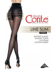 Колготки с имитацией шва и утягивающими шортиками line slim, , 4, CONTE ELEGANT, - 1