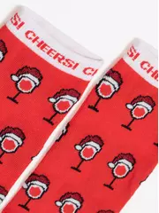 Женские короткие новогодние носки с люрексом new year 428 красный, , 36-39 (23-25), CONTE ELEGANT, - 4