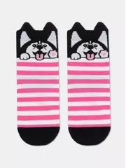 Хлопковые детские носки tip-top (мордашки) 554 розовый, , 14, CONTE-KIDS, - 1