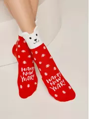 Женские новогодние носки conte new year 909 красный, , 36-39 (23-25), CONTE ELEGANT, - 1