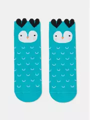 Хлопковые детские носки tip-top (мордашки) 603 бирюза, , 12, CONTE-KIDS, - 1
