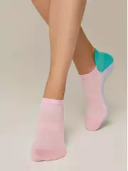 Ультракороткие женские хлопковые носки active с «язычком» 393 светло-розовый-бледно-фиолетовый, , 39-41 (25-27), CONTE ELEGANT, - 1