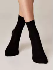 Носки женские из хлопка с сияющим рисунком "heart" 427 черный, , 36-38 (23-25), CONTE ELEGANT, - 3