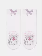 Носки детские с рисунком и бантиком love bianco, , 18-20, CONTE ELEGANT, - 5