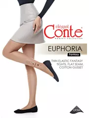 Колготки c объемным рисунком из флока euphoria nero, , 4, CONTE ELEGANT, - 1