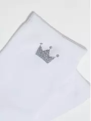 Носки женские из хлопка с сияющим рисунком "queen" 430 белый, , 36-37 (23), CONTE ELEGANT, - 5
