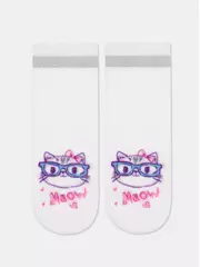 Носки детские с рисунком и люрексом caty bianco, , 20-22, CONTE ELEGANT, - 4