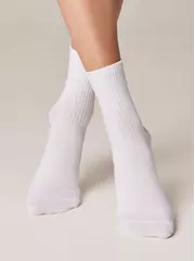 Носки женские хлопковые classic (с декором) 419 белый, , 39-41 (25-27), CONTE ELEGANT, - 2