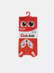 Колготки детские conte-kids tip-top (мордашки) 573 мандариновый, , 104-110 (16), CONTE-KIDS, - 3