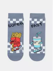 Хлопковые детские носки "веселые ножки" 938 темно-серый, , 20, CONTE-KIDS, - 1