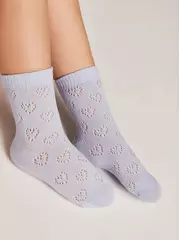 Носки детские miss (ажурные) 696 бледно-фиолетовый, , 14, CONTE-KIDS, - 1