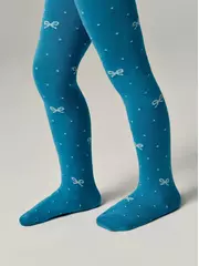 Хлопковые детские колготки tip-top с люрексом 545 бирюза, , 116-122 (18), CONTE-KIDS, - 1