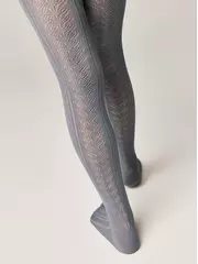 Ажурные детские колготки miss 617 темно-серый, , 150-152 (22), CONTE-KIDS, - 2