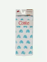 Удлиненные женские носки с хлопком 558 белый-бирюза, , 36-39 (23-25), CONTE ELEGANT, - 5