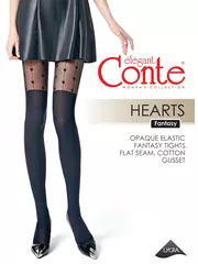 Колготки женские с имитацией гольфинов hearts fantasy nero, , 4, CONTE ELEGANT, - 1