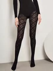 Колготки женские с геометрическим рисунком prime fantasy nero, , 2, CONTE ELEGANT, - 2